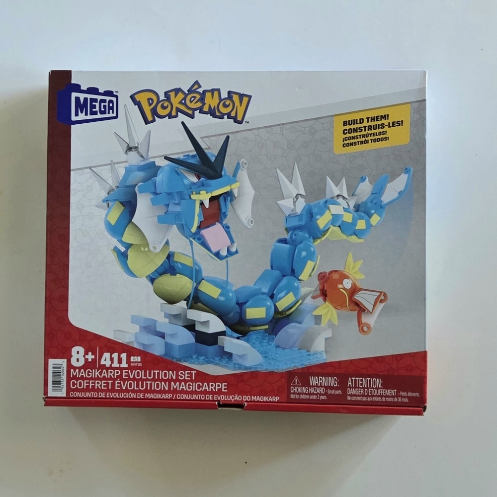 Mega Pokemon Magikarp Gyarados Evolution Blocks Set Mattel HNT95 411pc